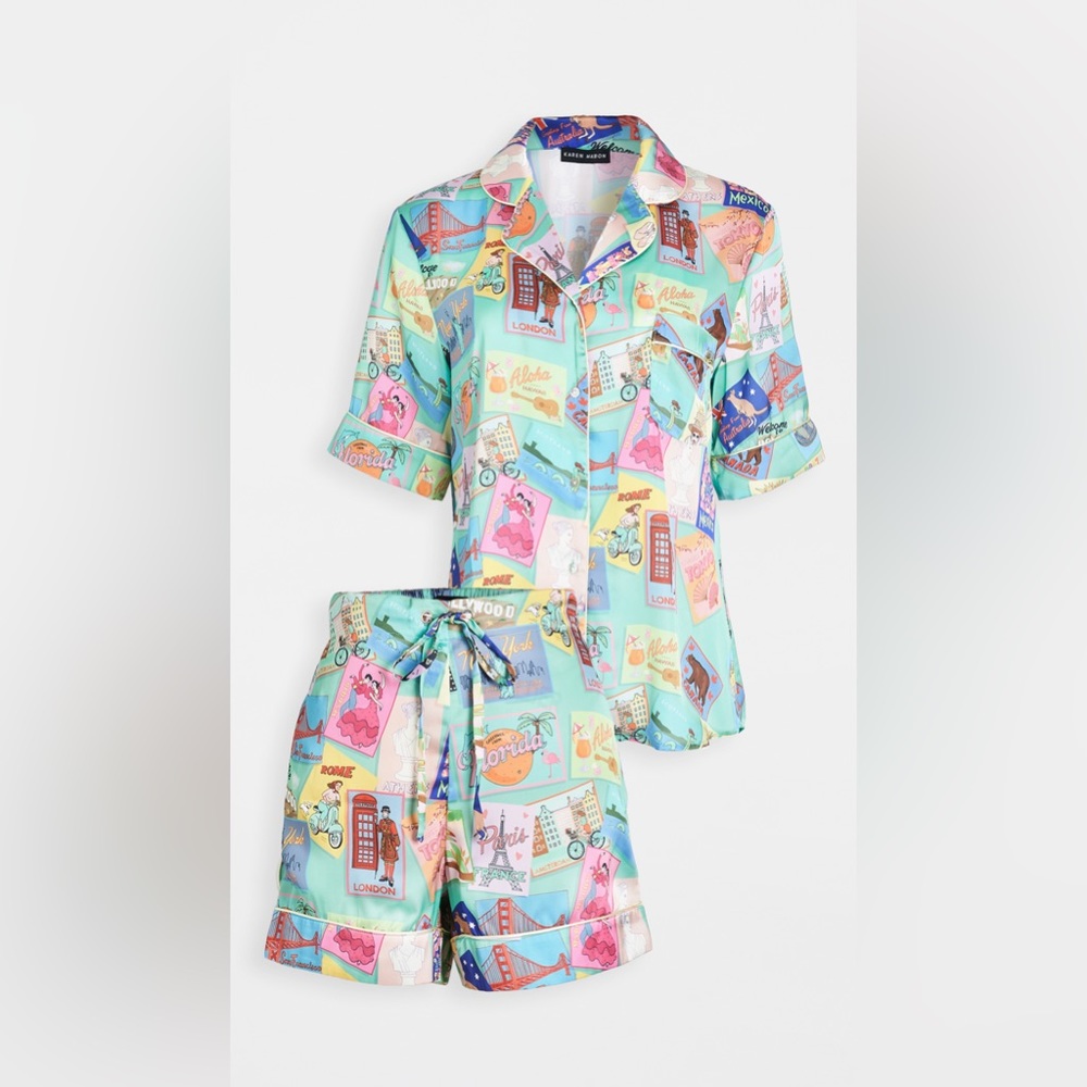 KAREN MABON matching travel pajama’s PJ set